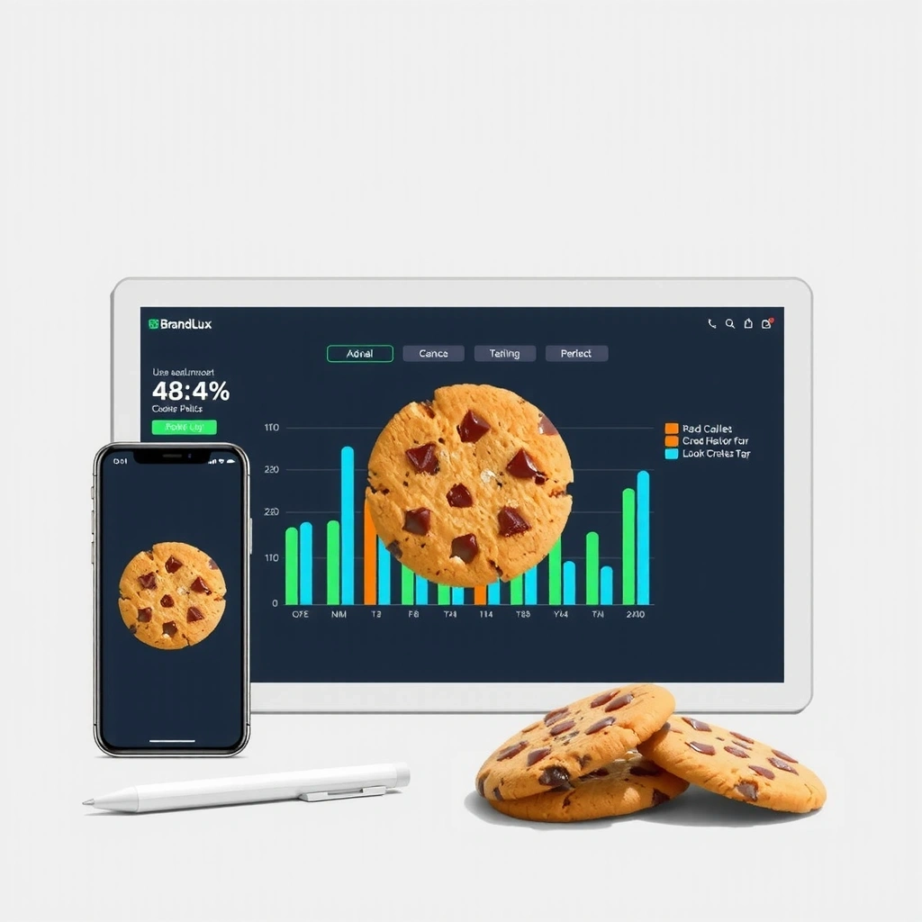 BrandLux analytics dashboard showing cookie data collection